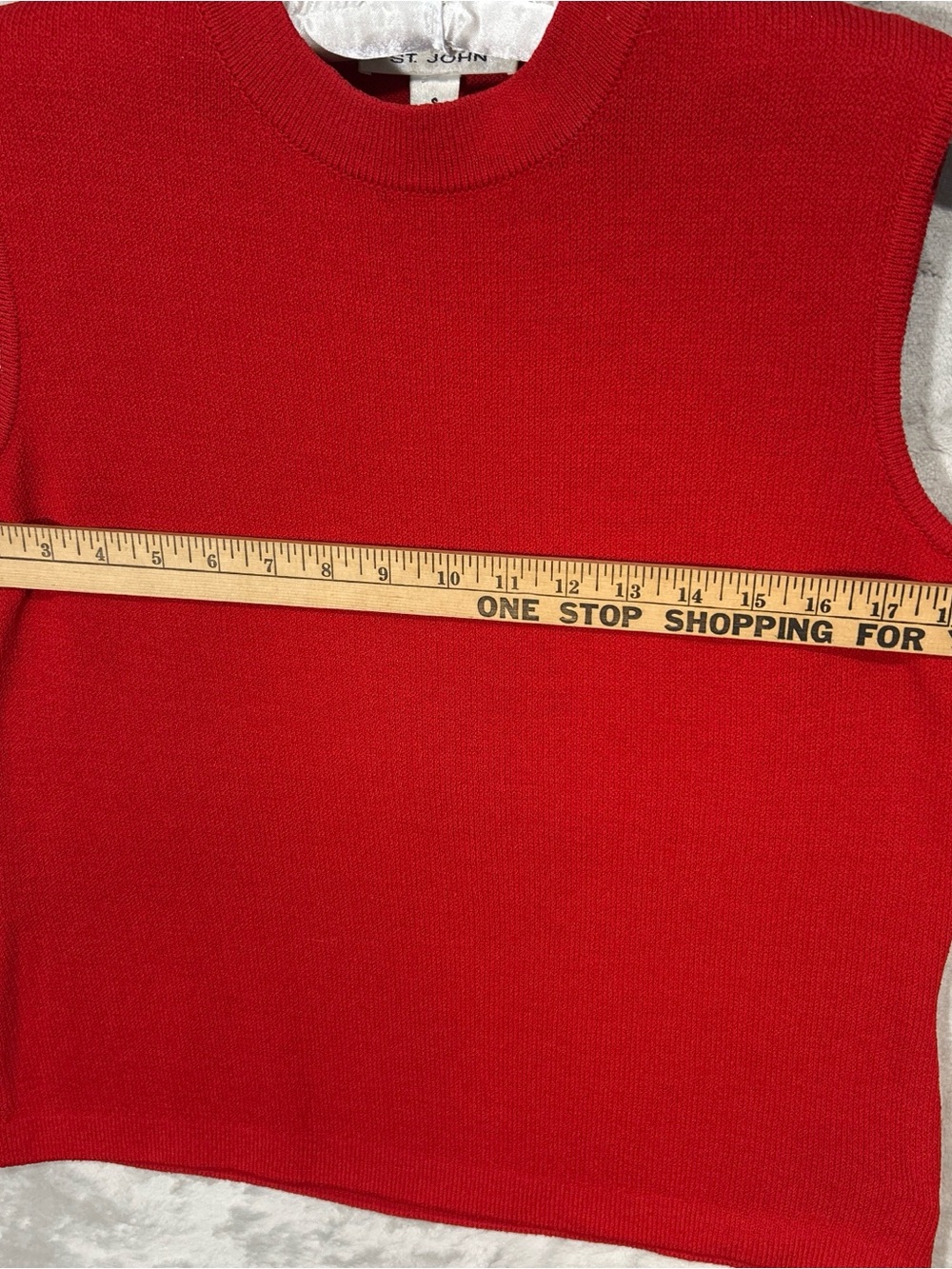 St John Red Sleeveless Knit Mock Neck Tank Top Sz S - Picture 8 of 8
